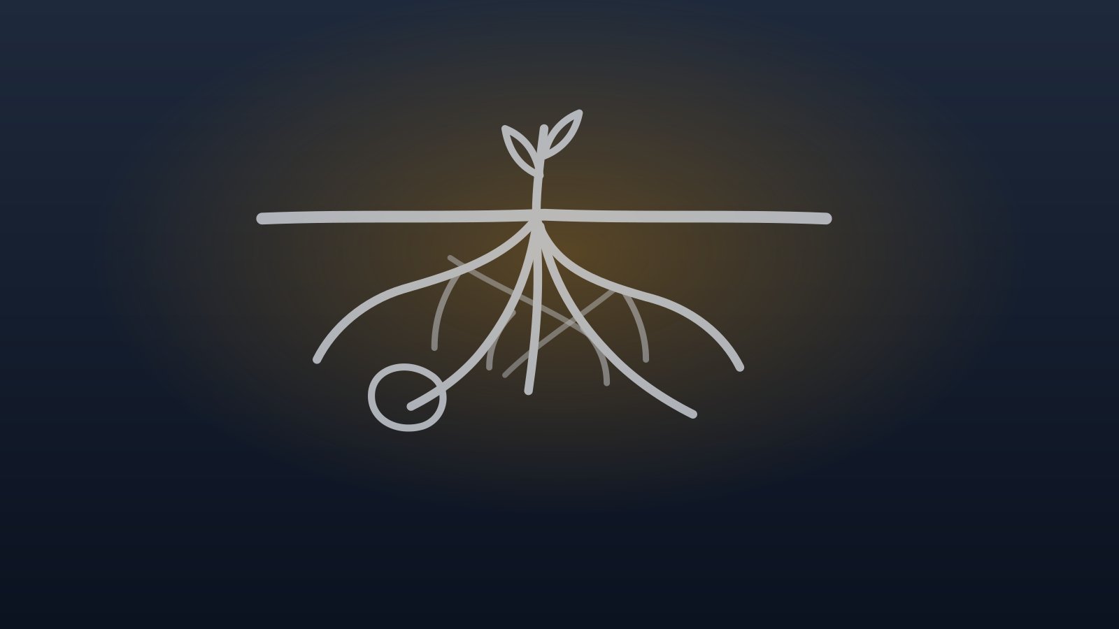 A line drawing of a small seedling above the ground and a large, branching tangle of roots below it, showing that a customer complaint you can see usually has a deeper cause underneath.